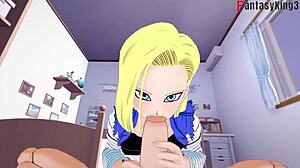 장면#1 동영상을 위해: Bulma comes in between Gohan and Android 18 while they are kissing in Dragon Ball ZX
