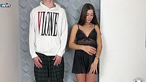 Scéna#1 pro video: Uncomfortable encounter with stepbrother's arousal: Desperate to retire him until ejaculation