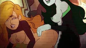 Scéna#4 pro video: Most recent anime hentai of Kim Possible and Shego having some futanari experience